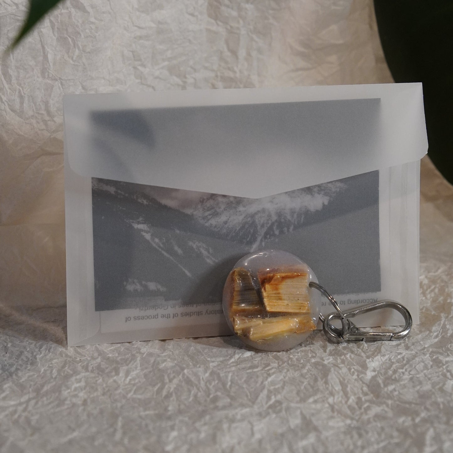 Keychain with petrified wood | A_FLOW