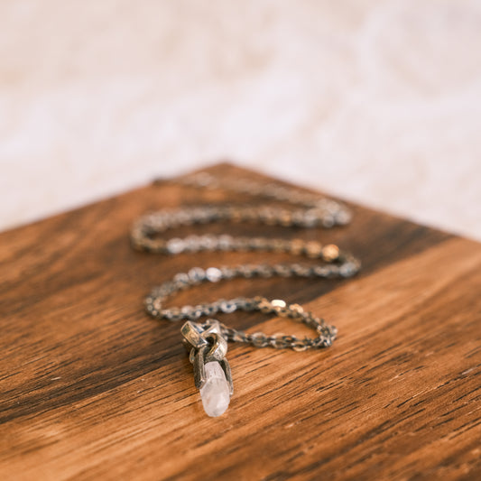 Crystal on silver chain | PURE