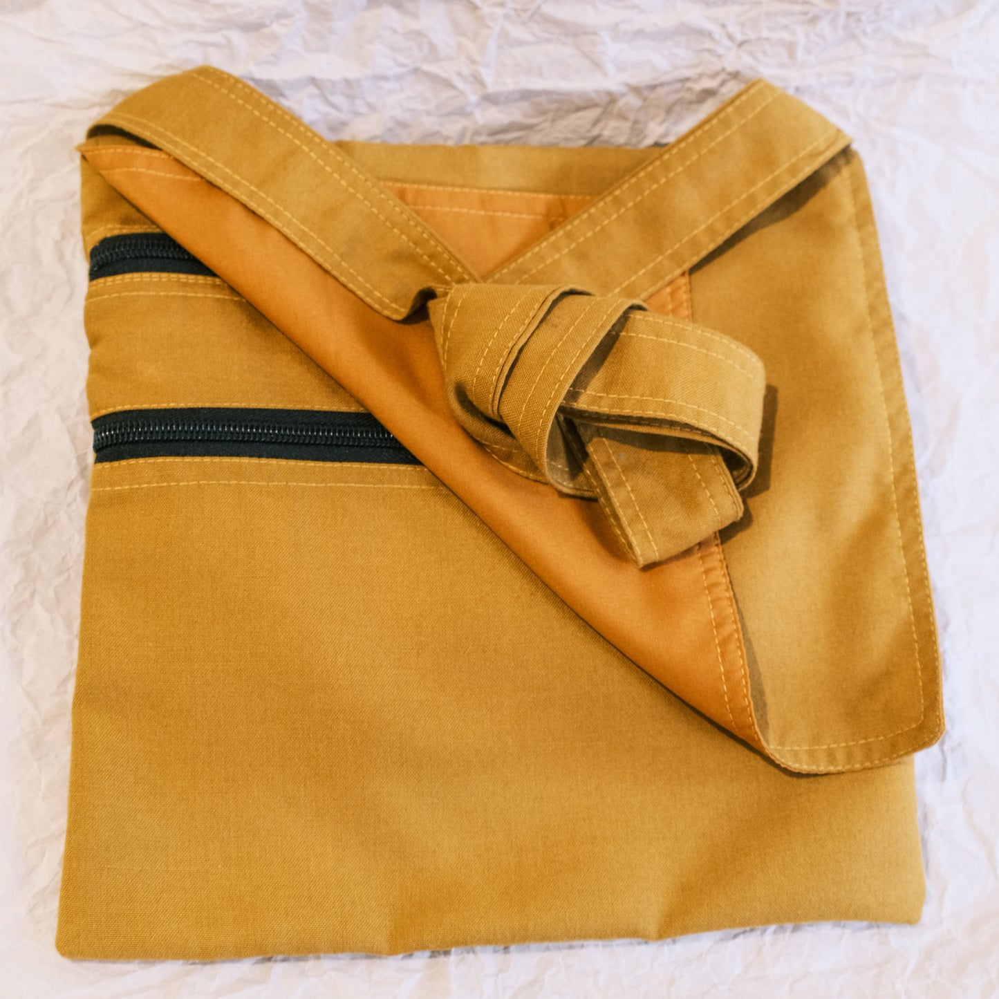 Yellow Buddhist Bag with a shoulder handle