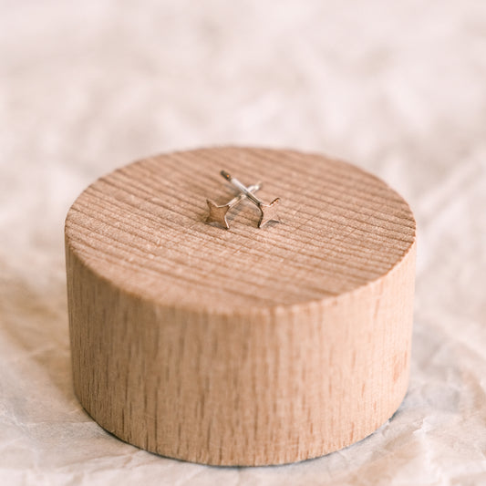Studs earrings small stars without stones | PURE JEWELRY