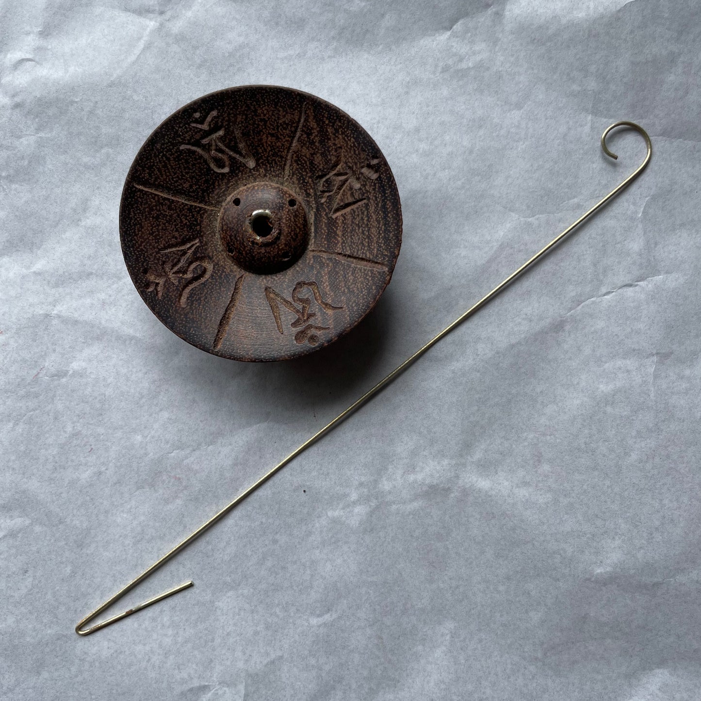 Wooden Om Incense Holder