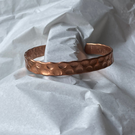 Hammered Copper Carving Bracelet
