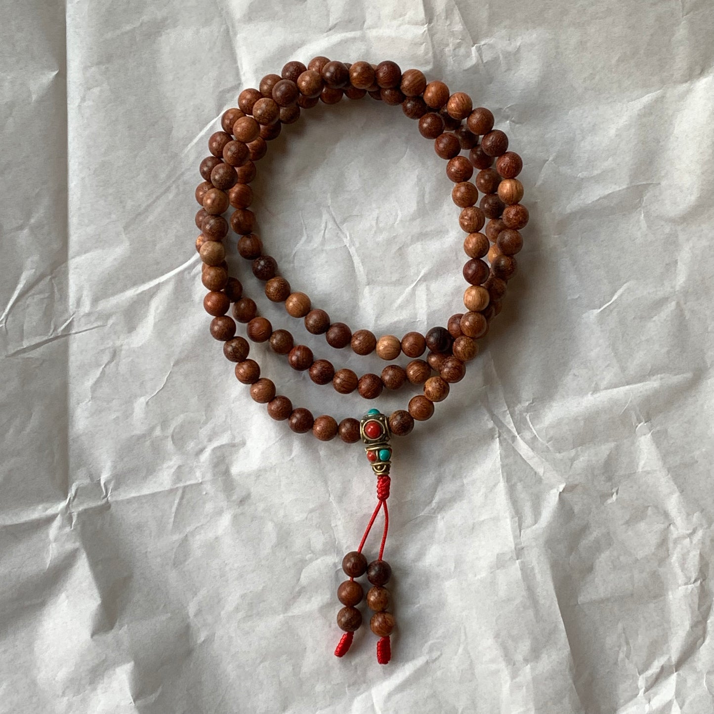 Wooden Meditation Mala Inlay Guru Beads (108 beads)