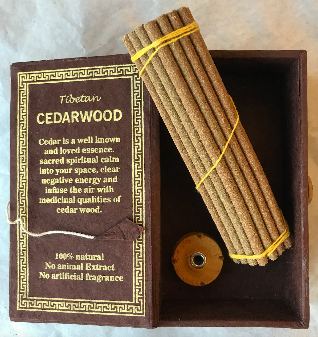 Tibetian hand crafted incense with holder