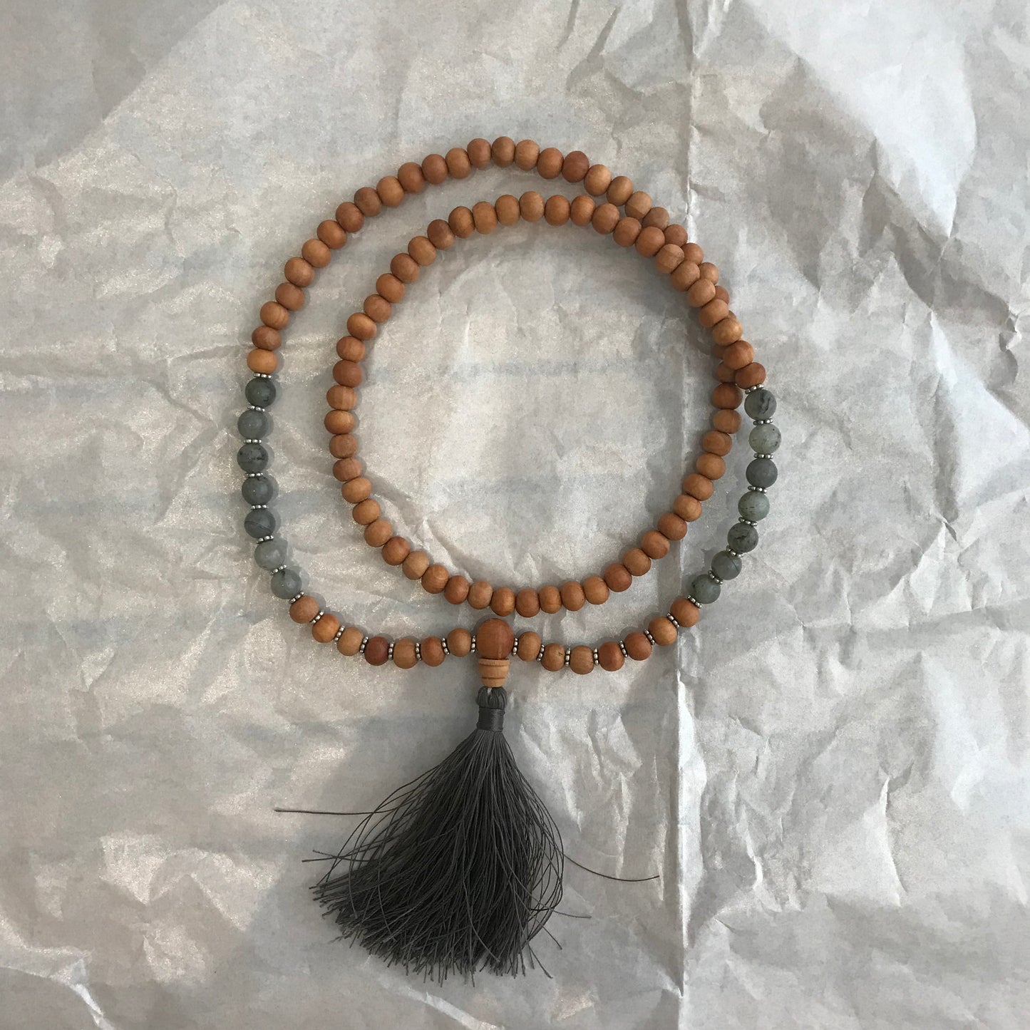 Labradorite and Fragrant wood Meditation Mala