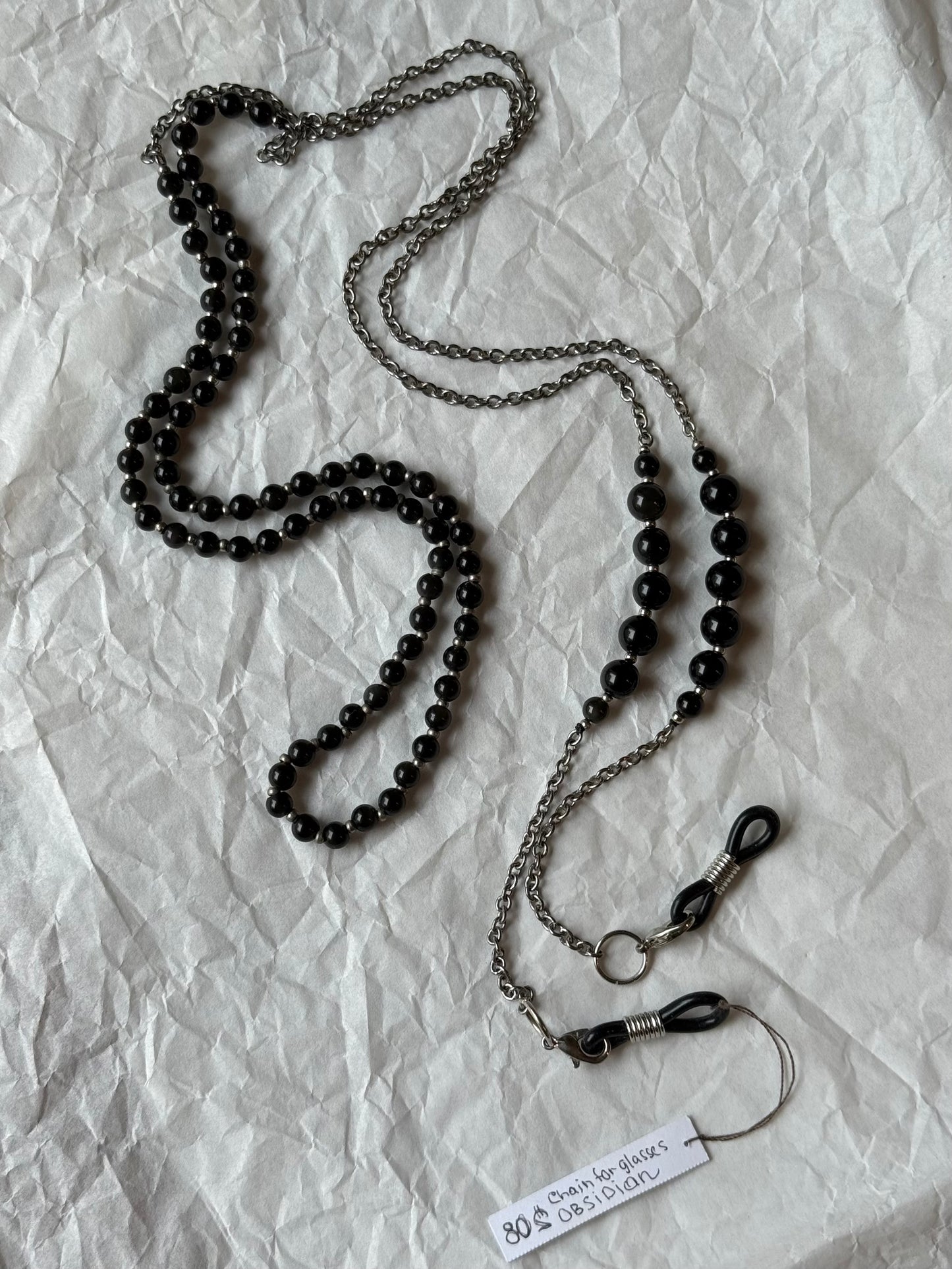 obsidian chain for glasses |pure|