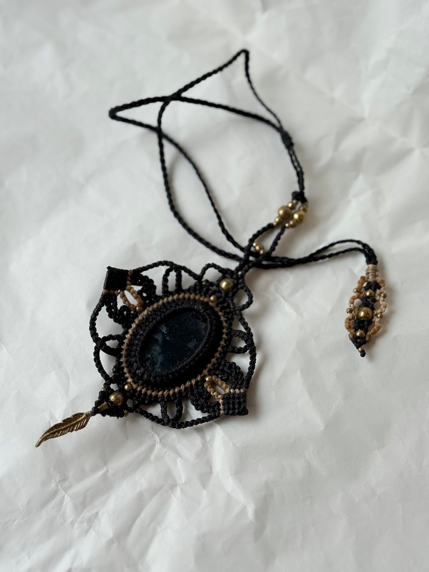 Macrame Necklace with natural stones | Hand made