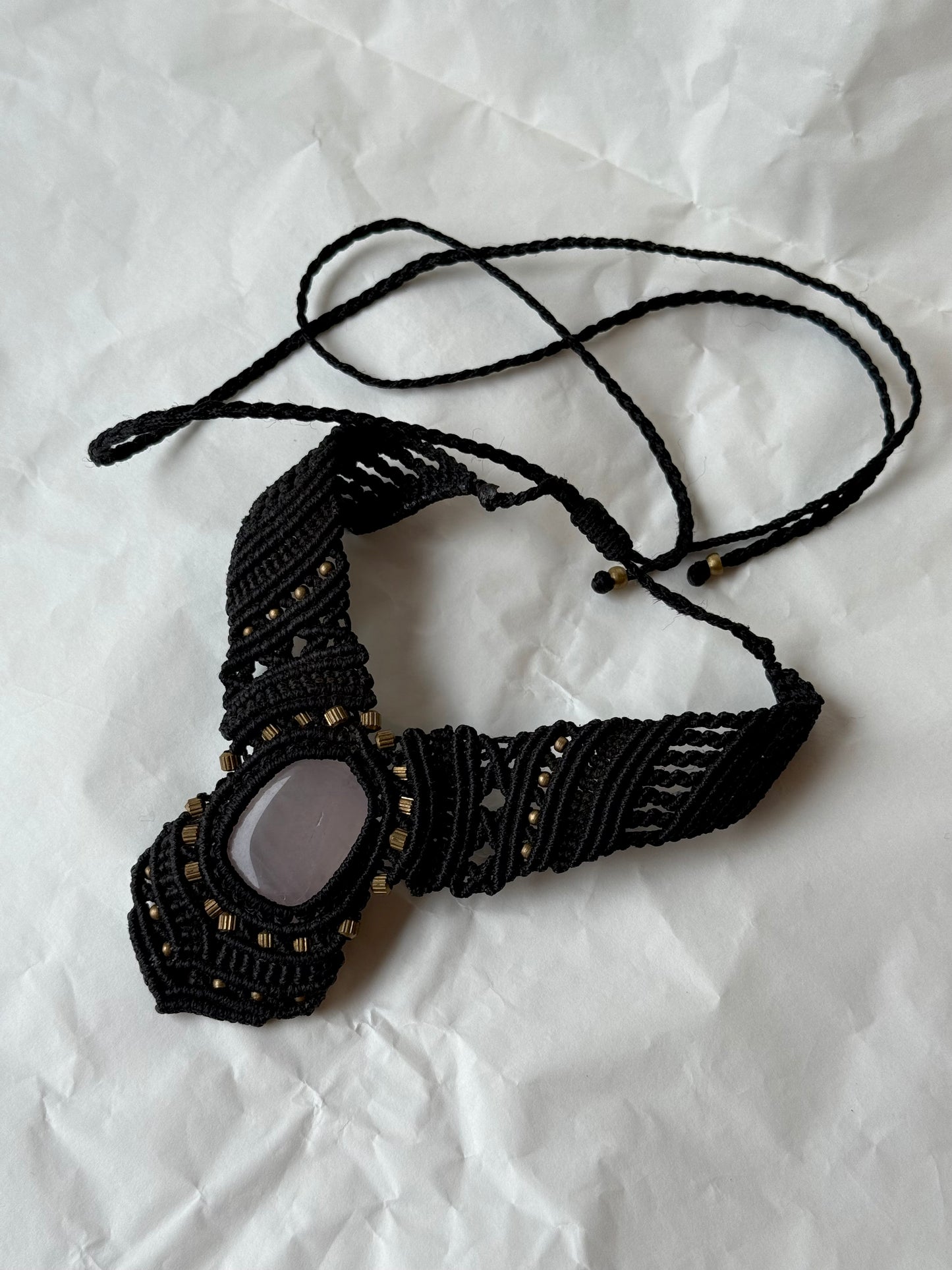 Macrame Necklace with natural stones | Hand made