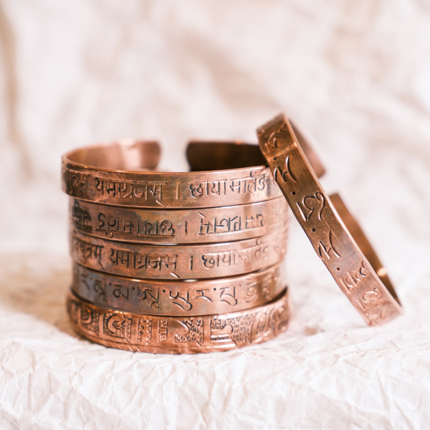 Mantra Copper Carving Bracelet