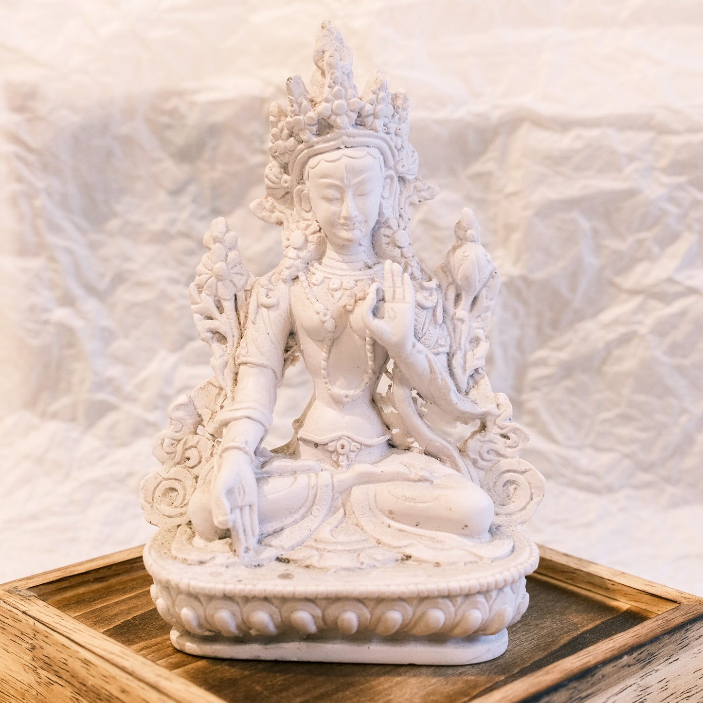 White Tara Resin Statue White Colour 15 cm Tall