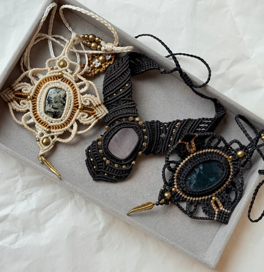 Macrame Necklace with natural stones | Hand made