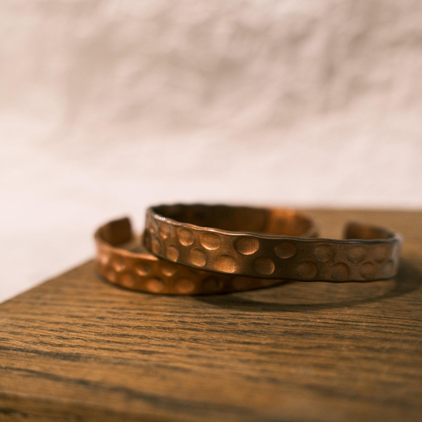 Hammered Copper Carving Bracelet