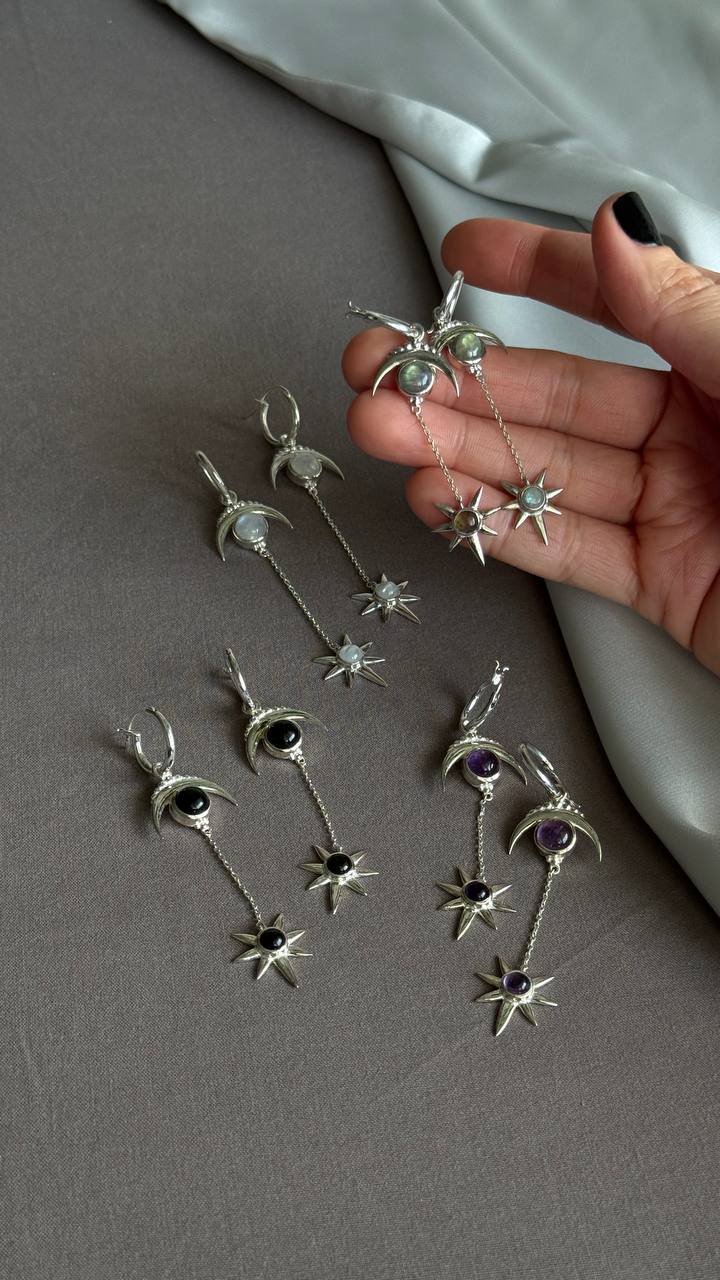 "Moon and star"earrings |PURE|
