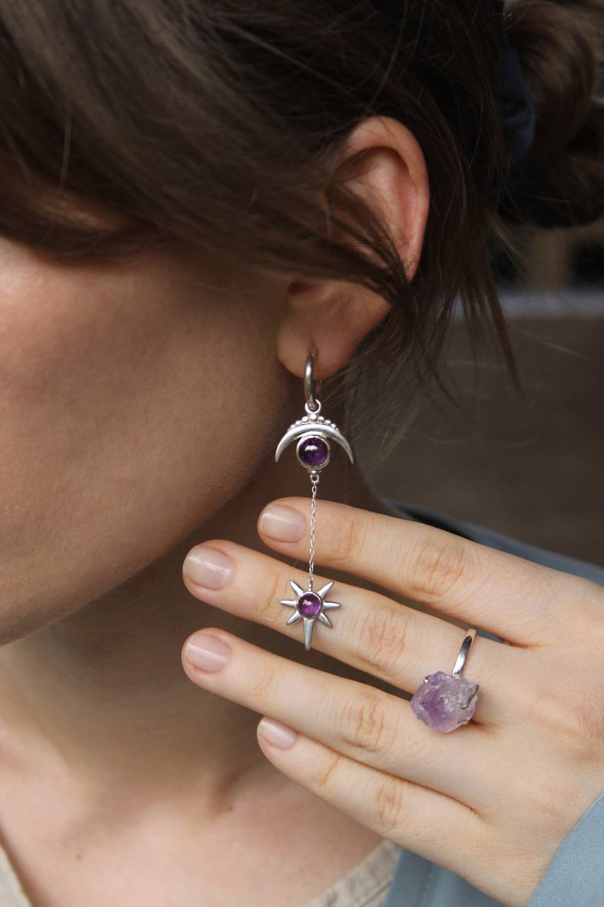 "Moon and star"earrings |PURE|