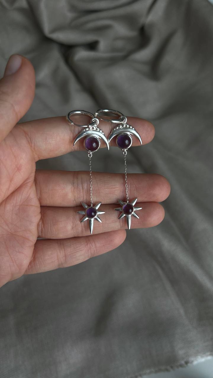 "Moon and star"earrings |PURE|