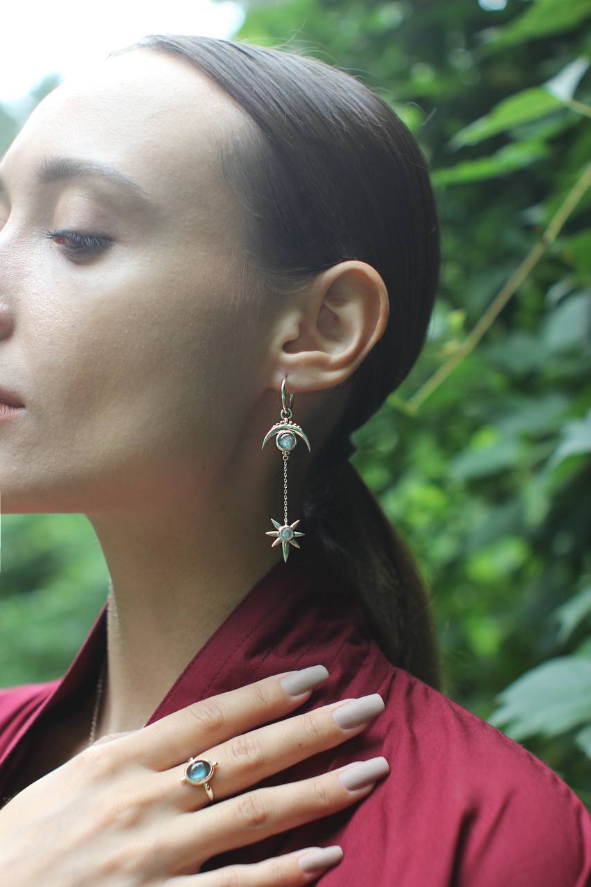 "Moon and star"earrings |PURE|