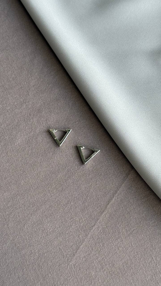 silver triangle earrings |PURE| jewelry