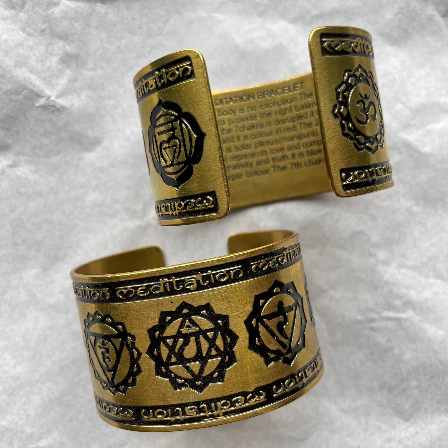 Chakra Brass Carving Bracelet