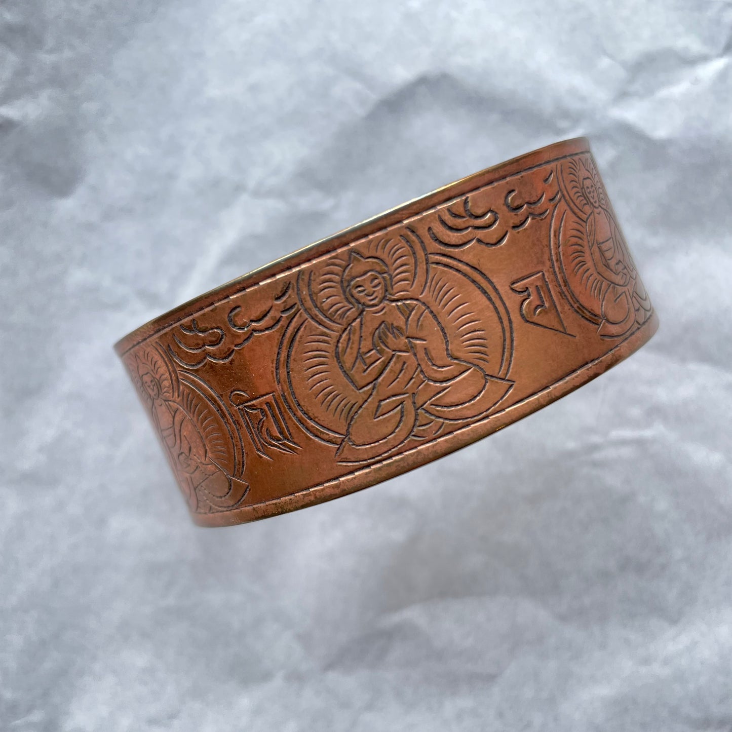 Buddha Copper Carving Bracelet