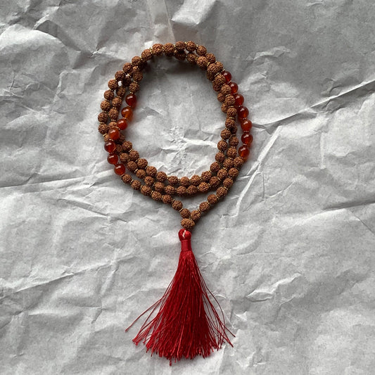 Rudraksha Carnelian Beads combination mala