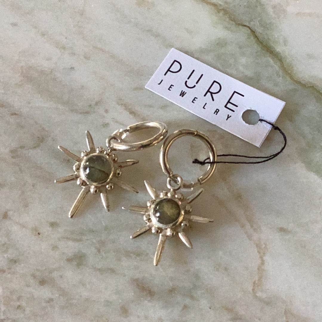 “Sunrise” earrings with labradorite | Pure Jewelry