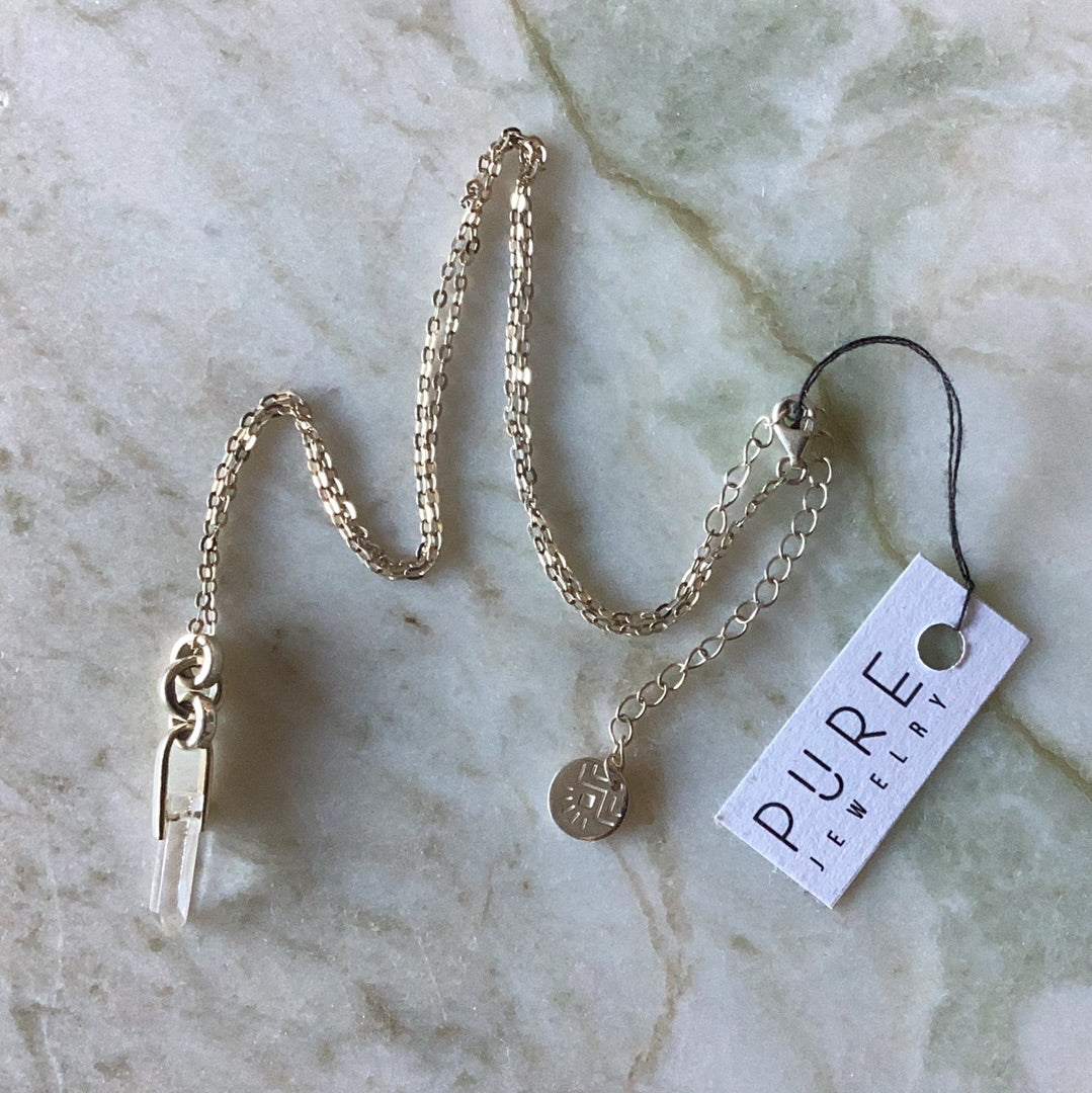 Crystal on silver chain | Pure Jewelry