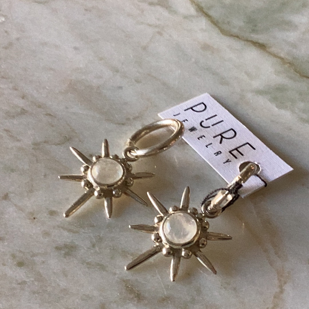 “Sunrise” earrings with moon stone | Pure Jewelry